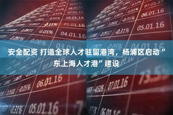 安全配资 打造全球人才驻留港湾，杨浦区启动“东上海人才港”建设