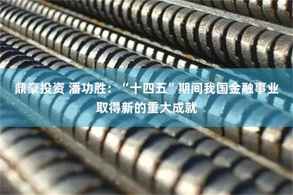 鼎豪投资 潘功胜：“十四五”期间我国金融事业取得新的重大成就