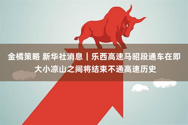 金橘策略 新华社消息｜乐西高速马昭段通车在即 大小凉山之间将结束不通高速历史