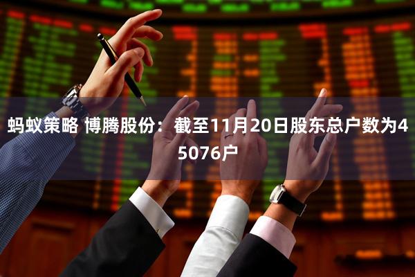 蚂蚁策略 博腾股份：截至11月20日股东总户数为45076户